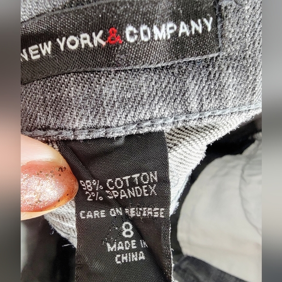 4/$20 New York & Co Midrise Slim Straight Leg Gray Jeans Size 8 - Picture 3 of 6
